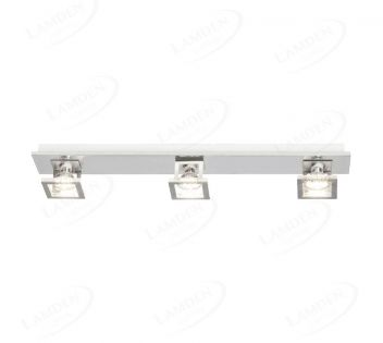 600x80mm Three Head ON OFF 3 Step Dimmable Nickel Surface LED Spotlights