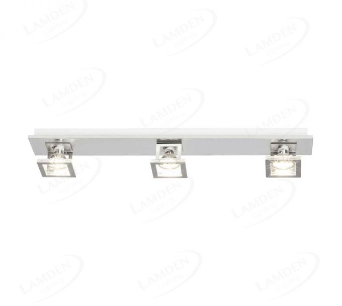 600x80mm Three Head ON OFF 3 Step Dimmable Nickel Surface LED Spotlights 80049