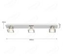 600x80mm Three Head ON OFF 3 Step Dimmable Nickel Surface LED Spotlights 80049