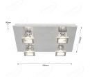 400x400mm Four Head ON OFF 3 Step Dimmable Nickel Surface LED Spotlights80051