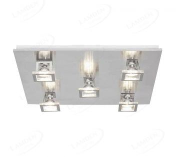 500x500mm Five Head ON OFF 3 Step Dimmable Nickel Surface LED Spotlights