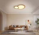 650x480mm Double Round FSC Pine Wood Indoor LED Ceiling Light 90034