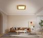 230x230mm Square Circle FSC Pine Wood Indoor LED Ceiling Light 90036