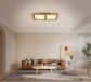 430x430mm Square Circle FSC Pine Wood Indoor LED Ceiling Light 90037