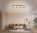 630x230mm Square Circle FSC Pine Wood Indoor LED Ceiling Light 90038