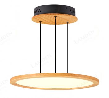 480mm FSC Pine Wood Indoor Round LED Pendant Light 90042