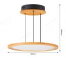 480mm FSC Pine Wood Indoor Round LED Pendant Light 90042