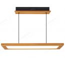 480mm FSC Pine Wood Indoor Rectangle LED Pendant Light 90043