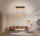 480mm FSC Pine Wood Indoor Rectangle LED Pendant Light 90043