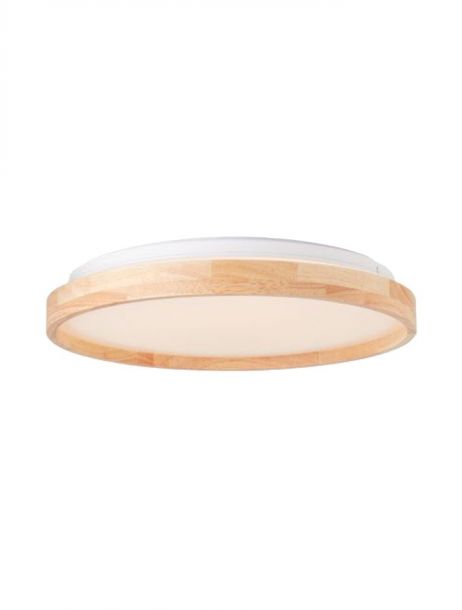 Wood Color Frame Round Shape Design 3 Step Dim LED Panel Lamp 40057