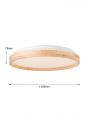 Wood Color Frame Round Shape Design 3 Step Dim LED Panel Lamp 40057