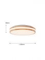 Wood Line Dia.380mm Wall Switch Memory Function LED Ceiling Light 40061