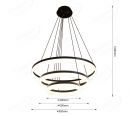 Three Ring Combination Black Color Edge CCT LED Integrated Chandelier 20011